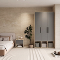 UrbanSpace 3-Door Wardrobe with Matching Bedside Table – Engineered Wood Storage Set