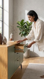 Nordic Sage Sideboard Cabinet 120cm – Modern Storage Console with Drawers & Doors