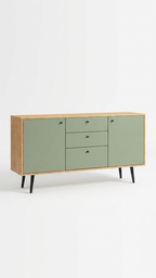 Nordic Sage Sideboard Cabinet 120cm – Modern Storage Console with Drawers & Doors