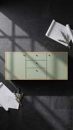 Nordic Sage Sideboard Cabinet 120cm – Modern Storage Console with Drawers & Doors
