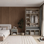 UrbanSpace 3-Door Wardrobe with Matching Bedside Table – Engineered Wood Storage Set