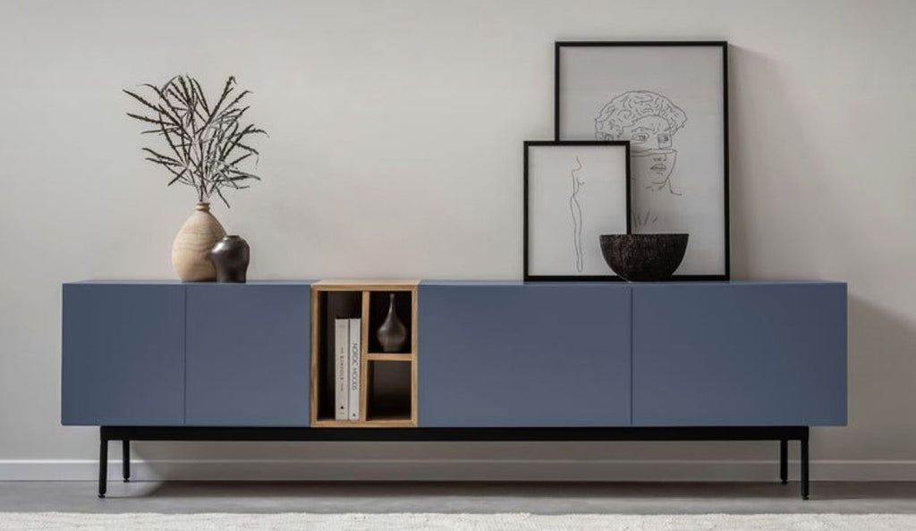 MetroLine Modern TV Console Unit with Storage Cabinet – Engineered Wood Entertainment Unit