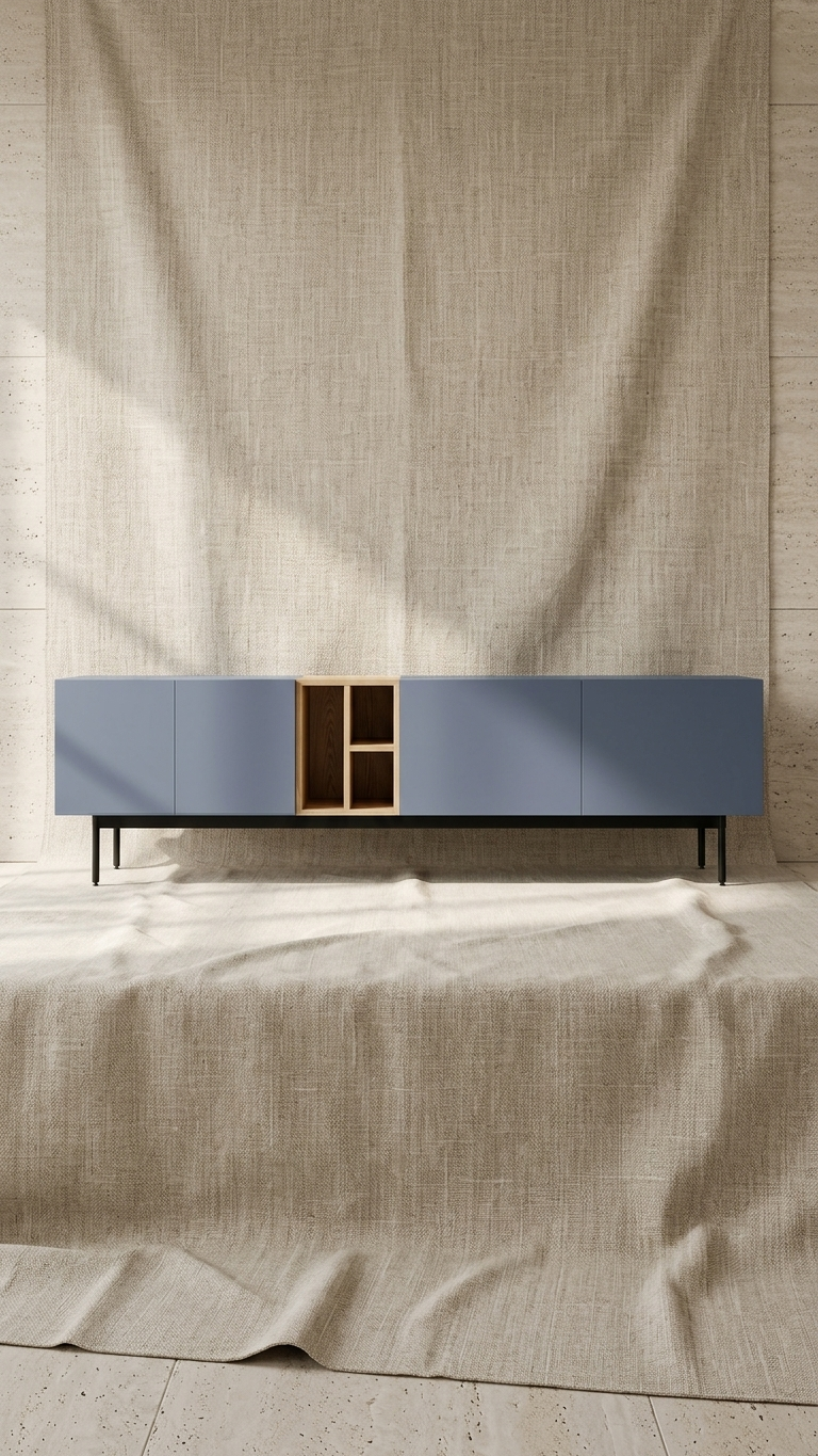 MetroLine Modern TV Console Unit with Storage Cabinet – Engineered Wood Entertainment Unit