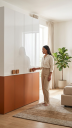 Modern 4-Door Wardrobe | 210 x 120 cm | Matte & High Gloss Finish
