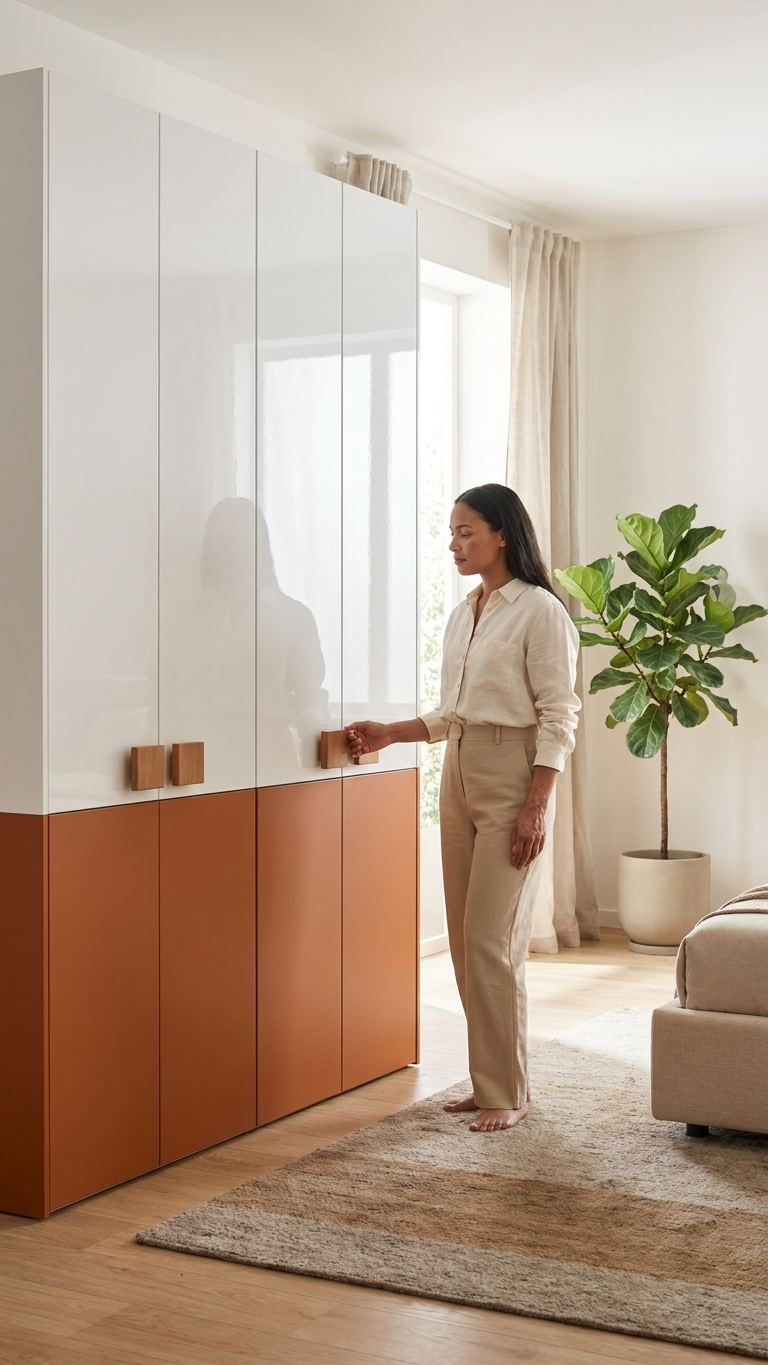 Modern 4-Door Wardrobe | 210 x 120 cm | Matte & High Gloss Finish