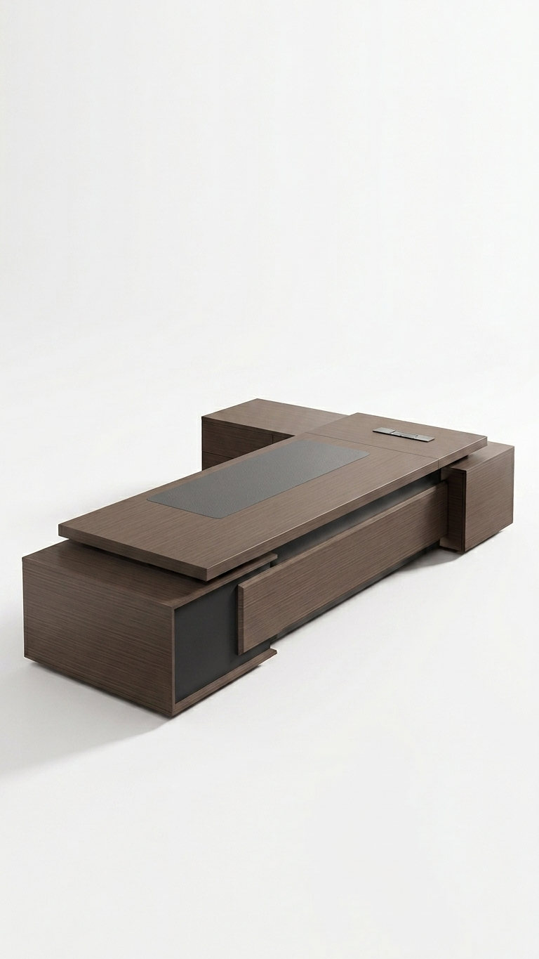 Executive Office Desk | Premium Wooden Design | 180 cm Length | Smart Storage
