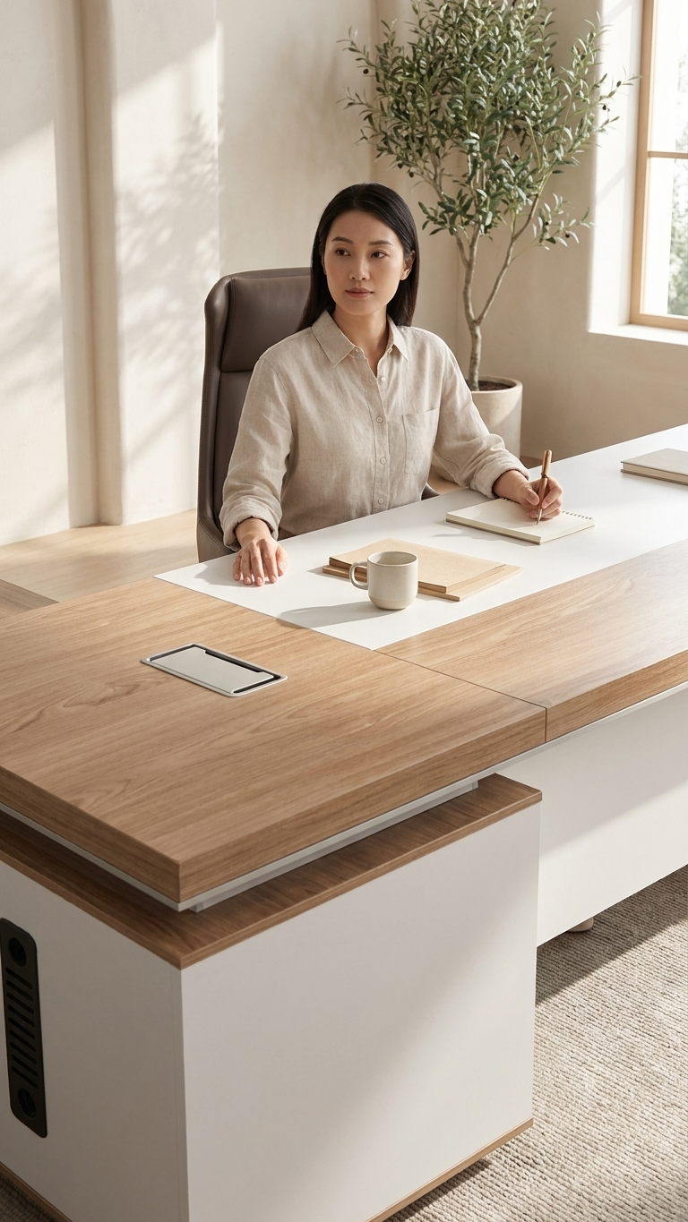 Modern Executive L-Shape Office Desk | 180 cm Length | Smart Storage | Premium Finish