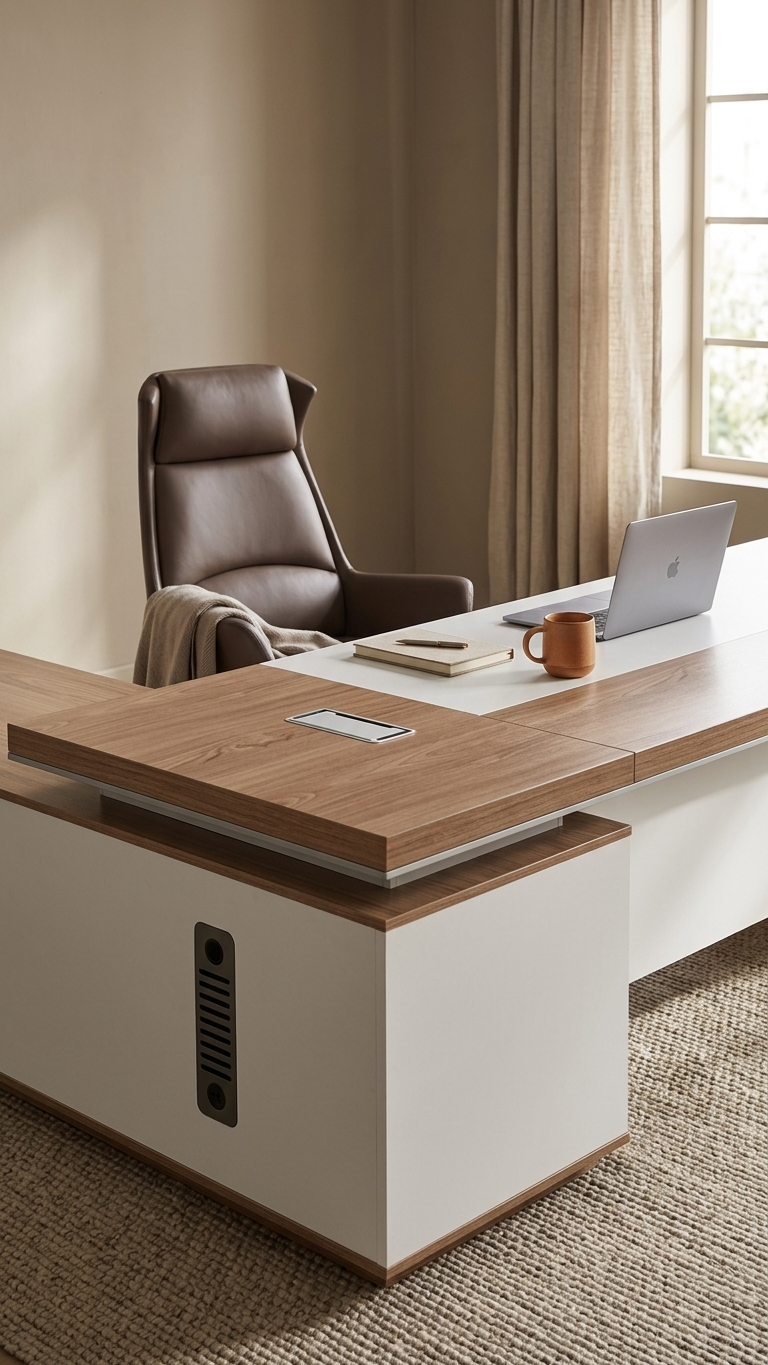 Modern Executive L-Shape Office Desk | 180 cm Length | Smart Storage | Premium Finish