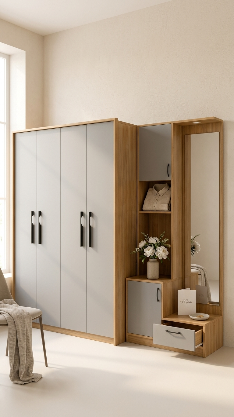 Modern Premium Bedroom Set | Wardrobe + Cot + Dressing Unit + Side Table